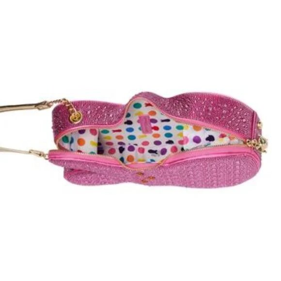 Betsey Johnson Kitsch Peeps Pink Rhinestone Bunny Rabbit Easter Crossbody Bag - Picture 9 of 16